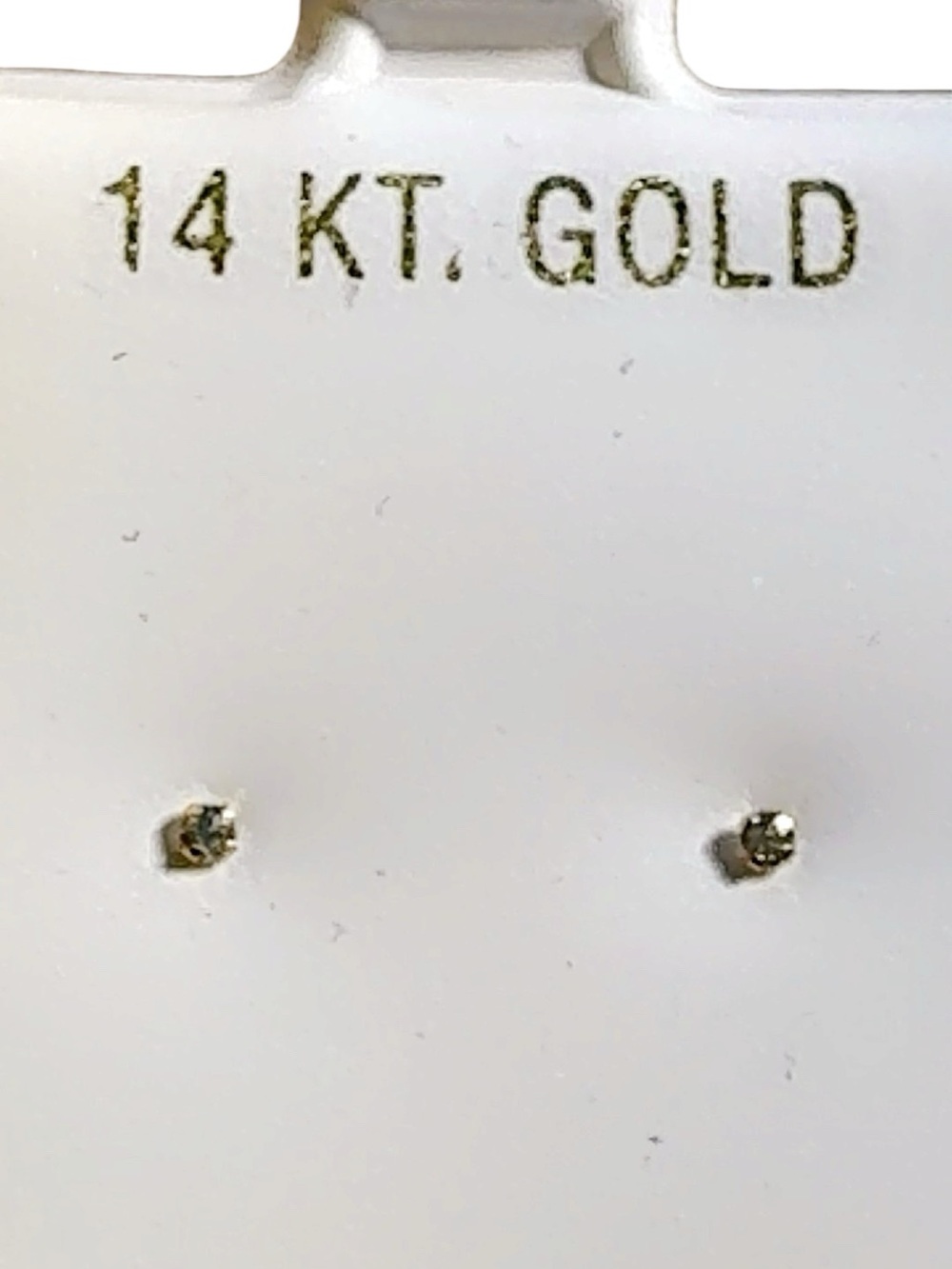 Delicate 14 Karat Solid Gold Diamond Stud Earrings - Minimalist Everyday Jewelry - Picture 3 of 4